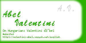 abel valentini business card